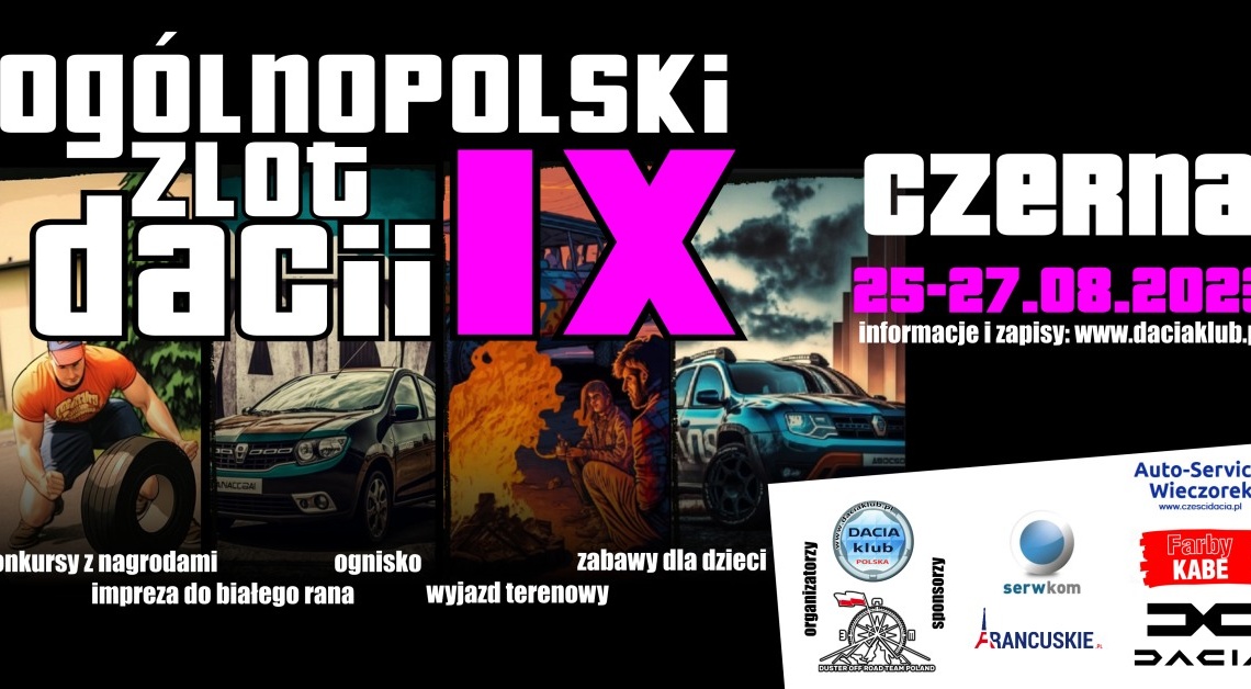 IX Ogólnopolski Zlot Dacii 25-27.08.2023